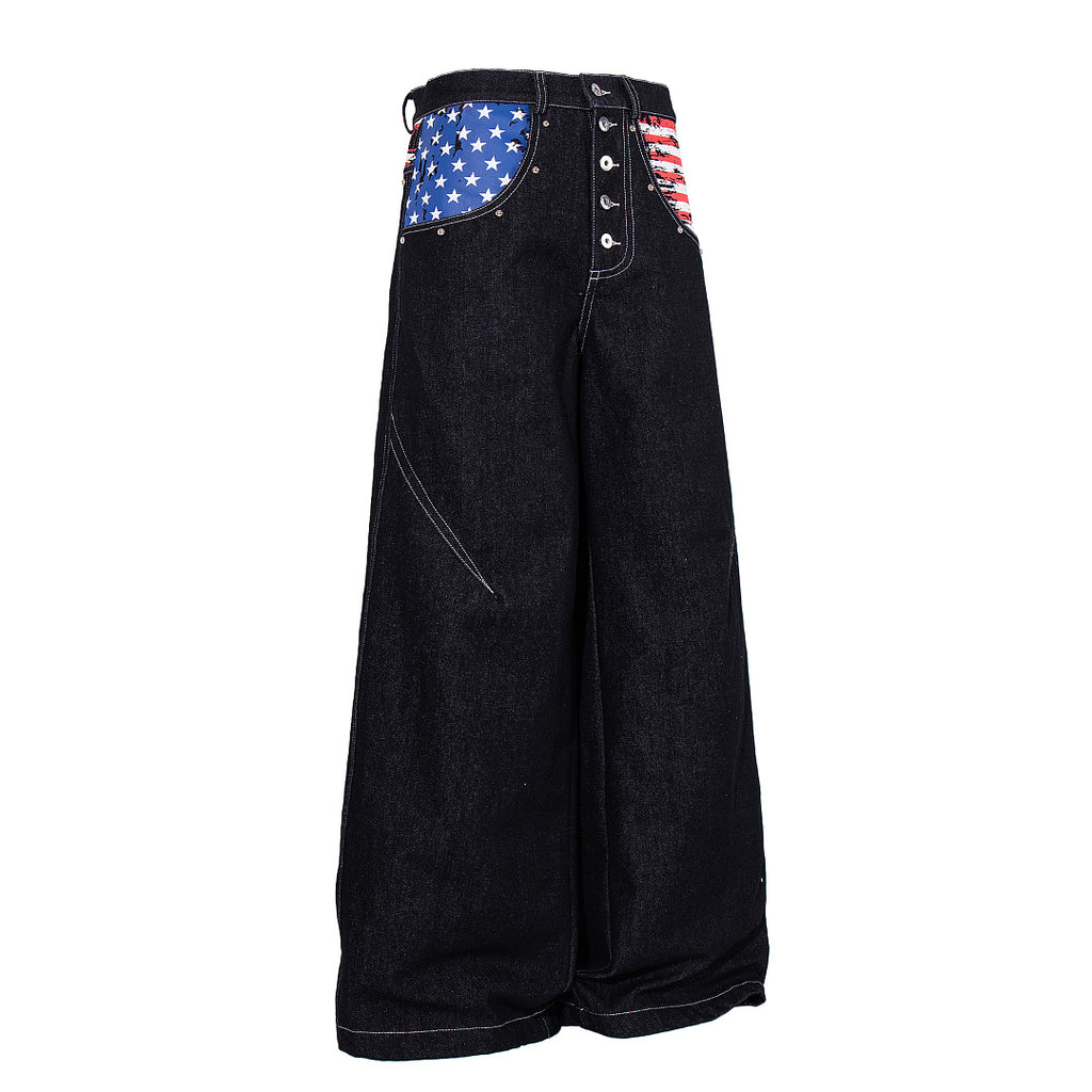 Raw Denim Jeans, Black
