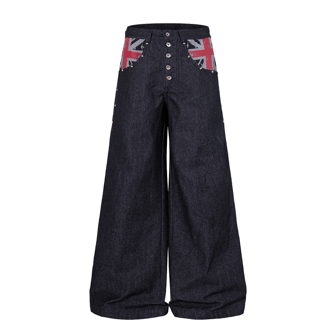 Raw Denim Jeans, Black