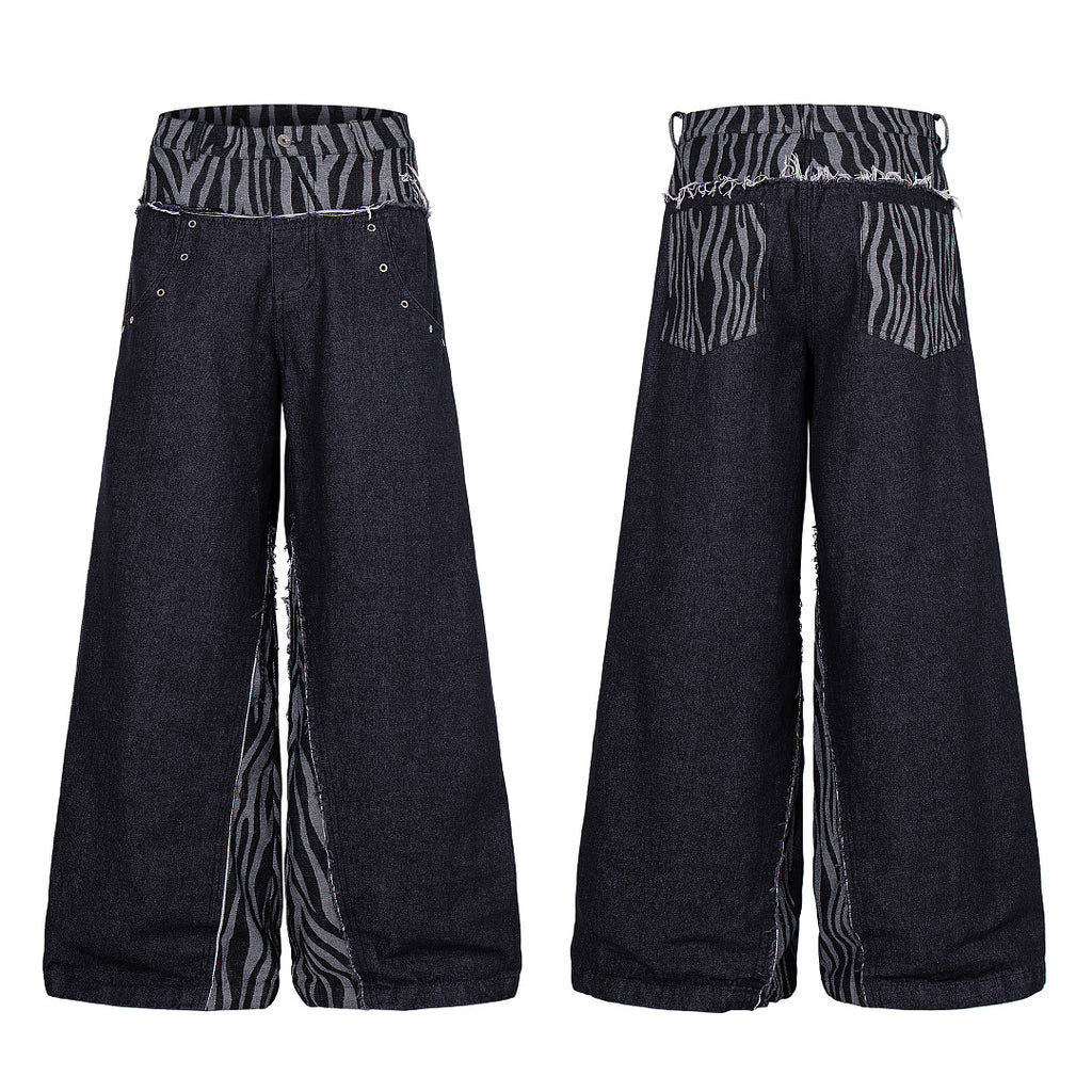 Zebra-print Jeans, Black