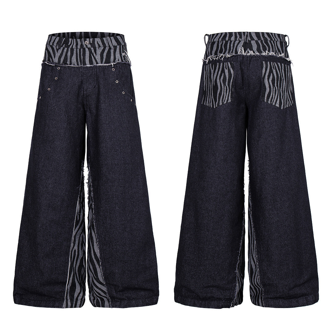 Zebra-print Jeans, Black