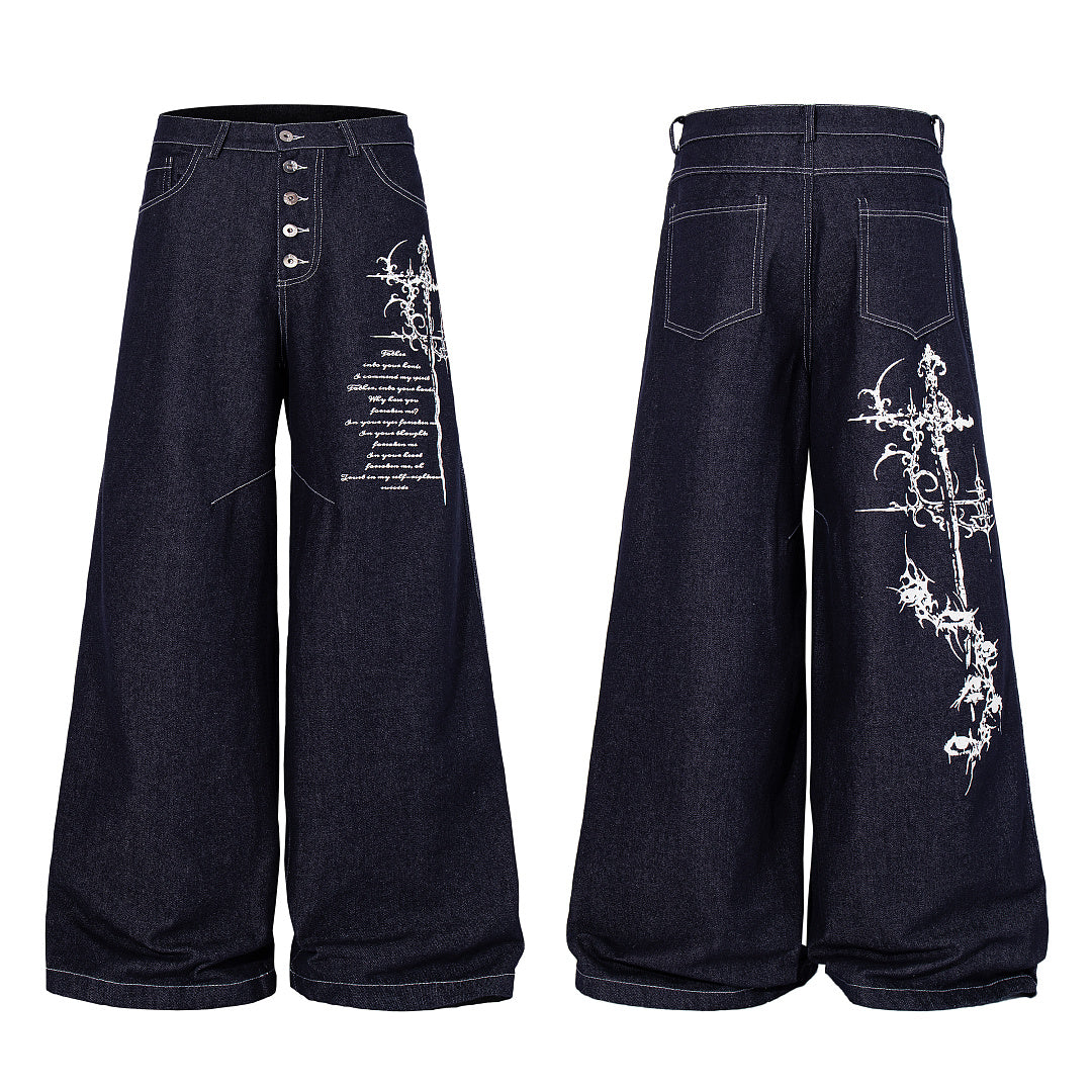 Raw Denim Jeans, Blue,