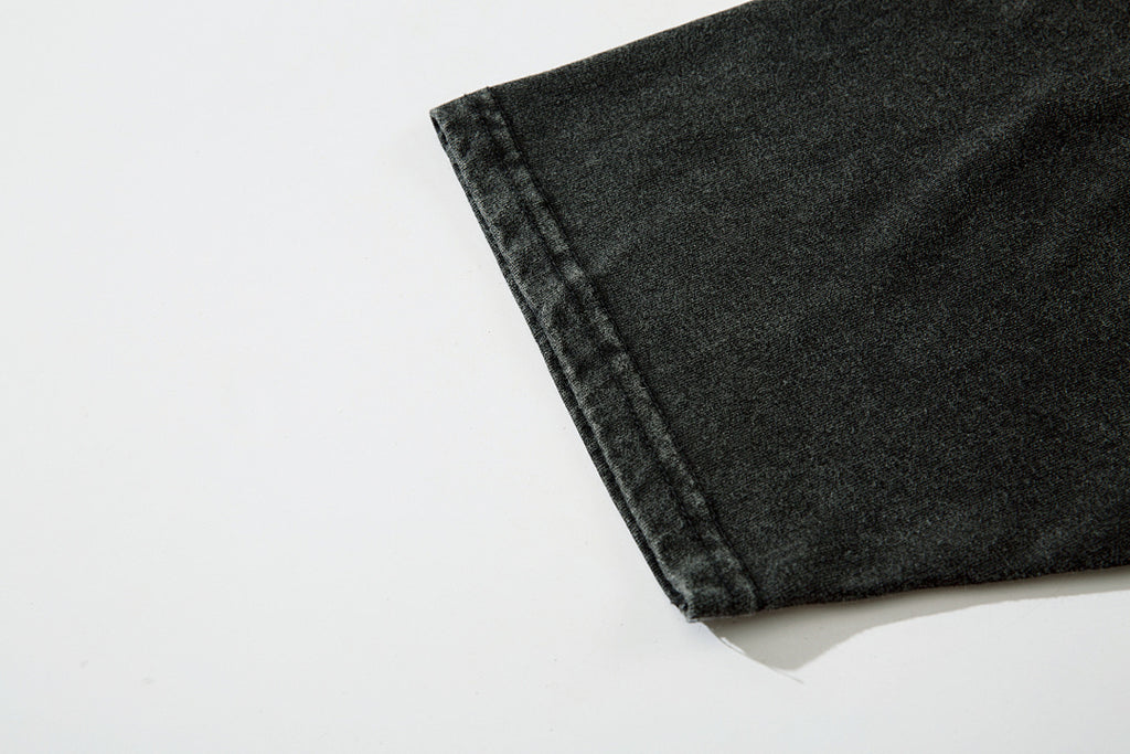 Heavy-duty washed short-sleeve T-shirt
