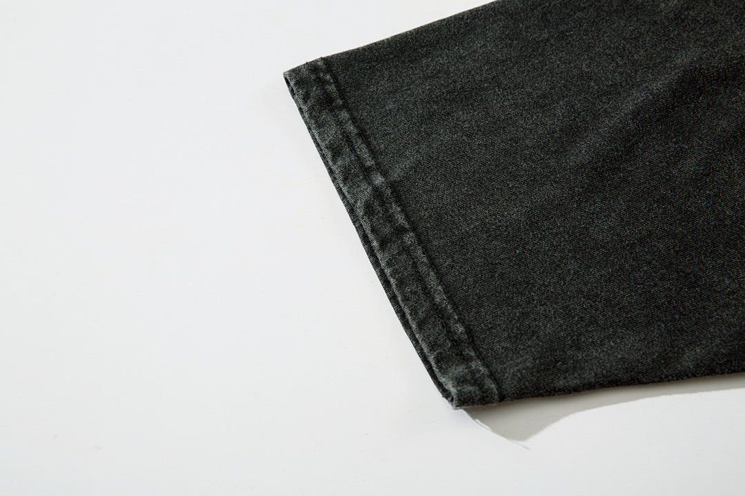 Heavy-duty washed short-sleeve T-shirt