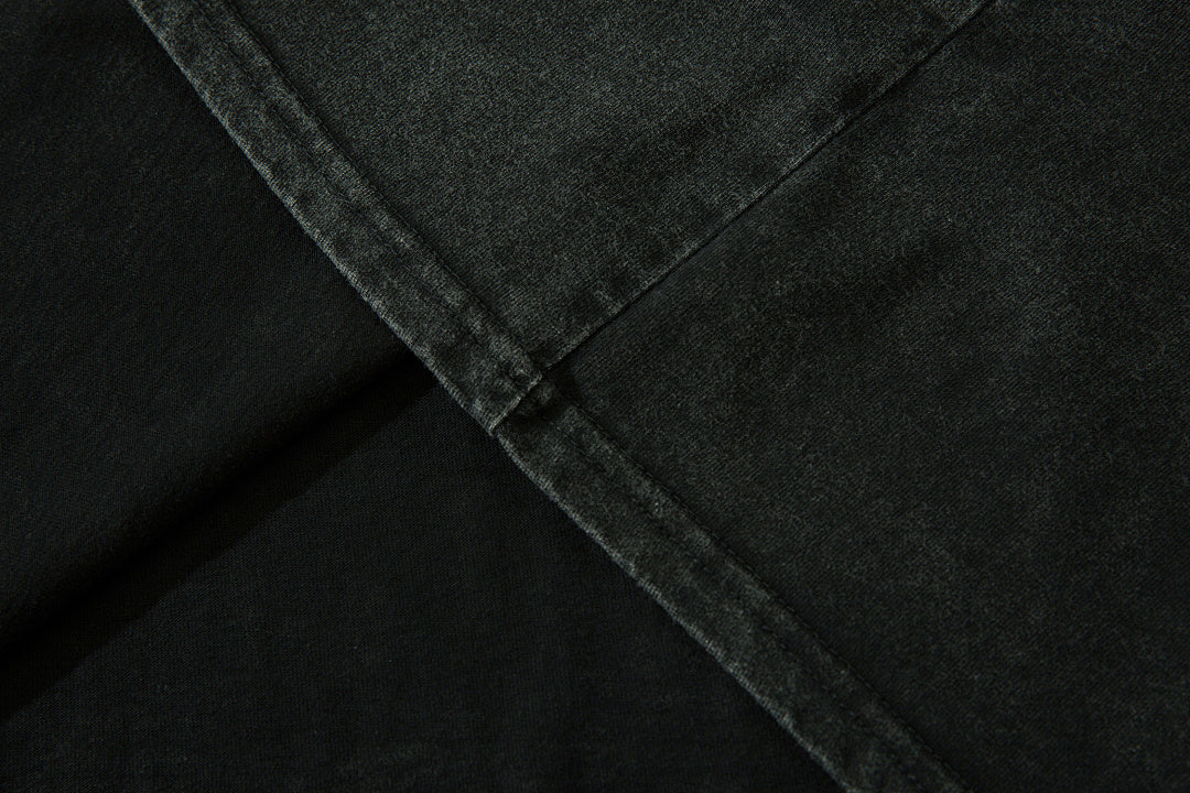 Heavy-duty washed short-sleeve T-shirt
