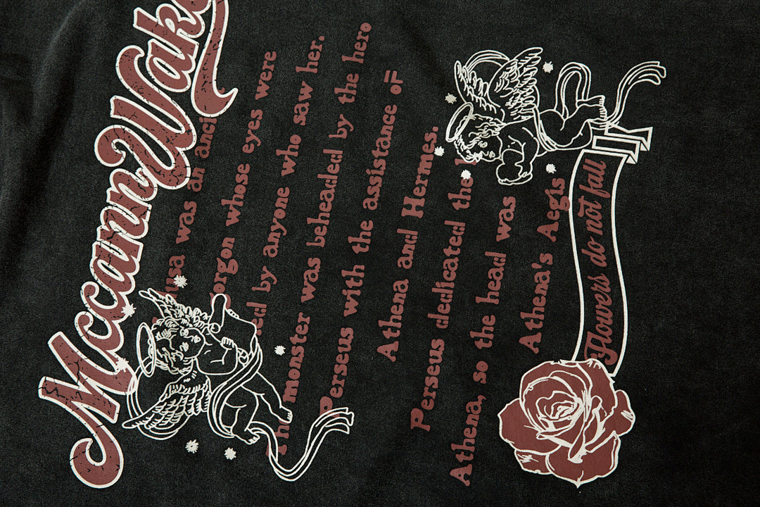 Heavy-duty washed short-sleeve T-shirt