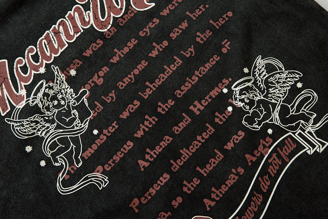 Heavy-duty washed short-sleeve T-shirt