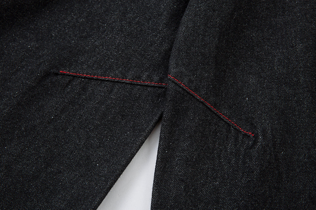Embroidered denim trousers