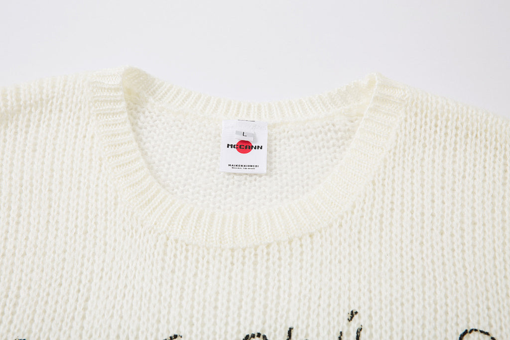 Knitted Sweater &nbsp; &nbsp;White &nbsp;