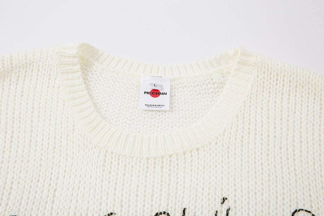 Knitted Sweater &nbsp; &nbsp;White &nbsp;
