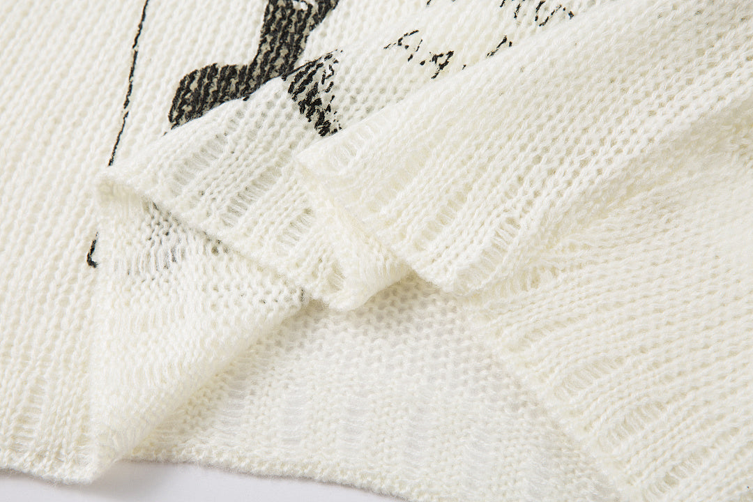Knitted Sweater &nbsp; &nbsp;White &nbsp;