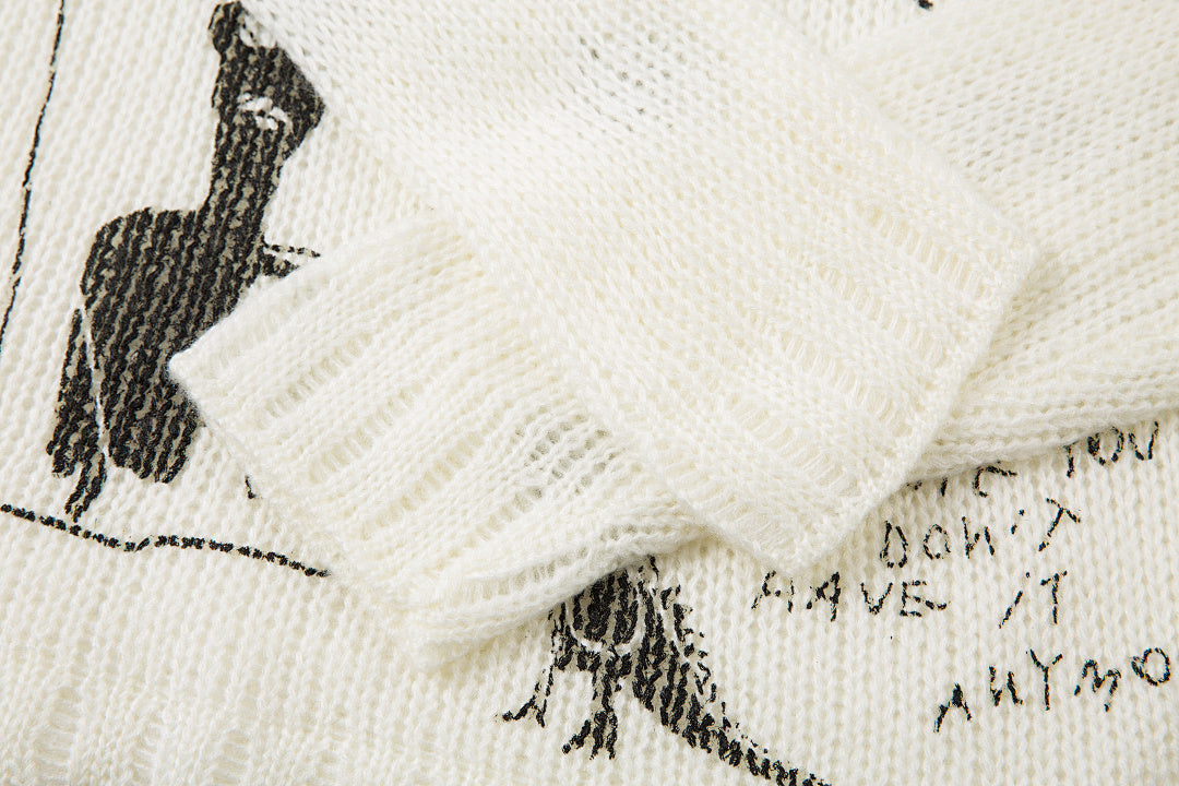 Knitted Sweater &nbsp; &nbsp;White &nbsp;