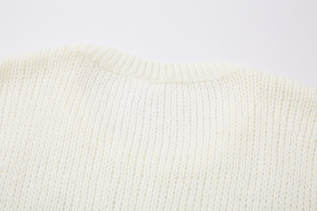 Knitted Sweater &nbsp; &nbsp;White &nbsp;