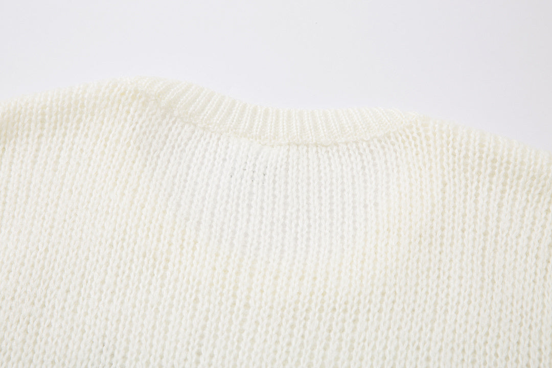 Knitted Sweater &nbsp; &nbsp;White &nbsp;