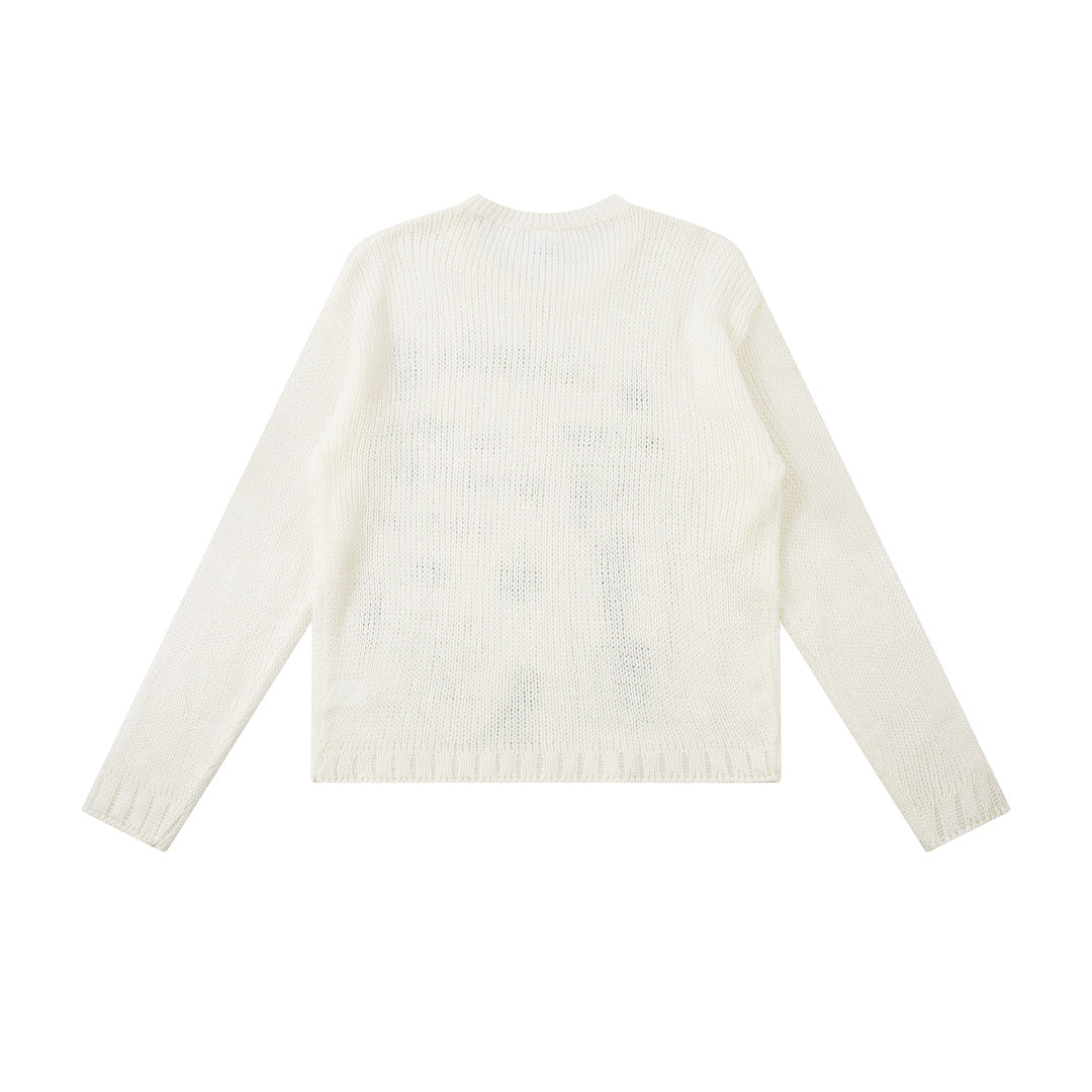 Knitted Sweater &nbsp; &nbsp;White &nbsp;