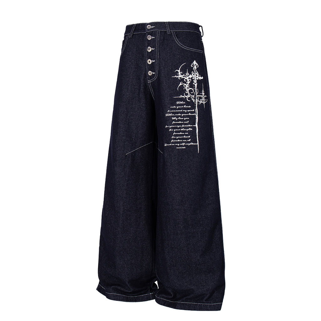 Raw Denim Jeans, Blue,