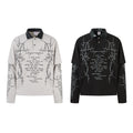Faux-layered long-sleeve T-shirt