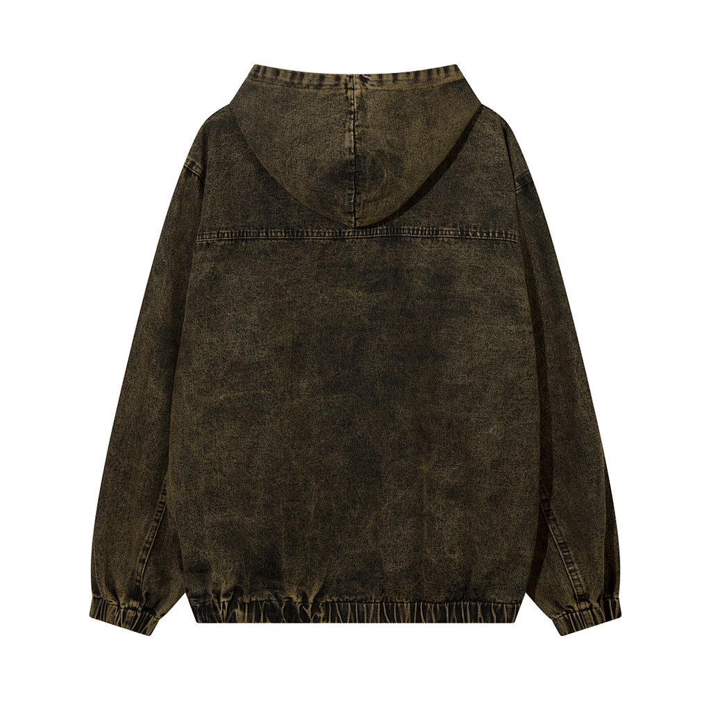 Distressed-look denim sweatshirt – distressed black