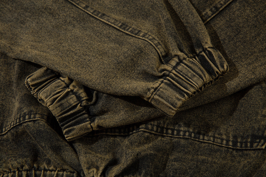 Distressed-look denim sweatshirt – distressed black