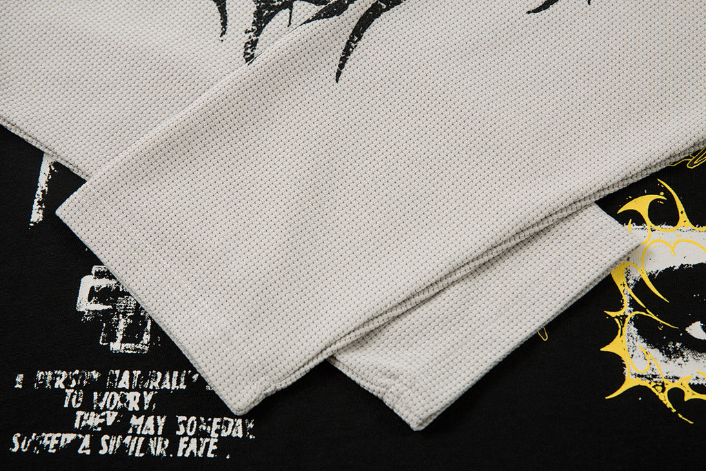 Faux-layered long-sleeve T-shirt