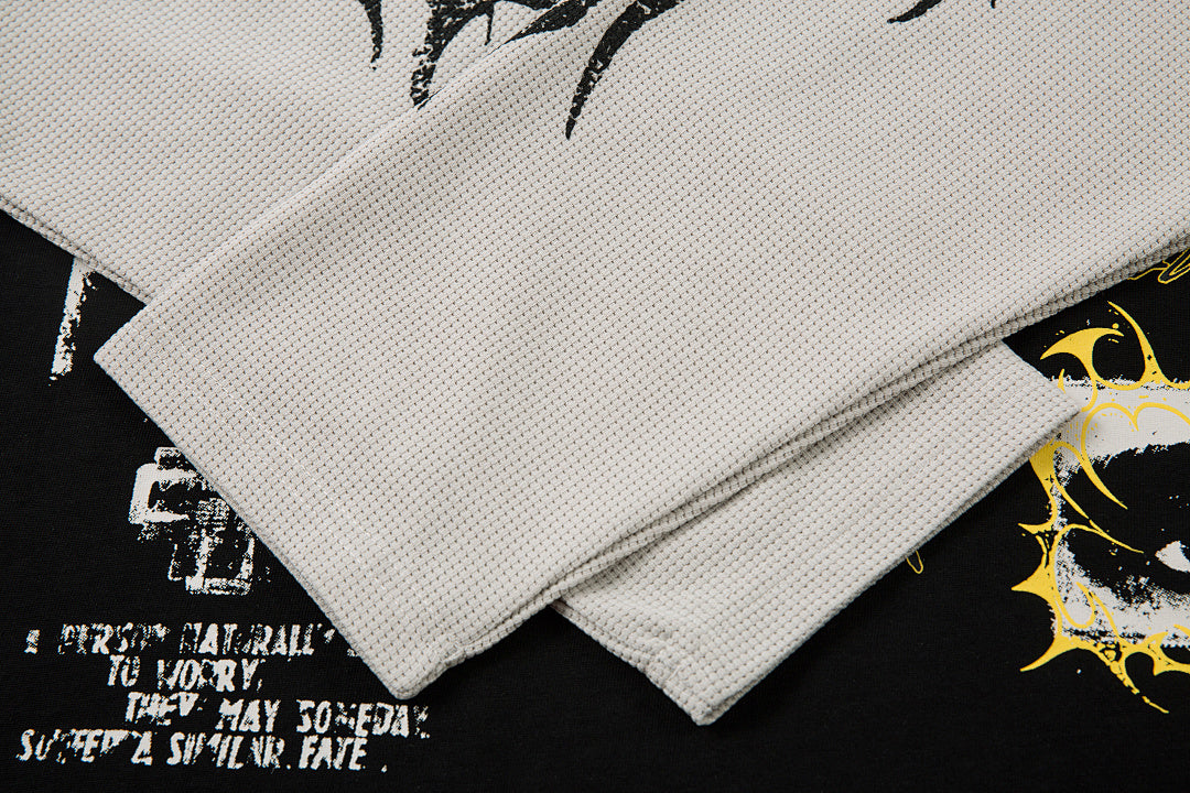 Faux-layered long-sleeve T-shirt