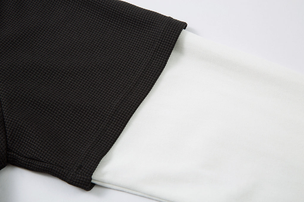 Faux-layered long-sleeve T-shirt