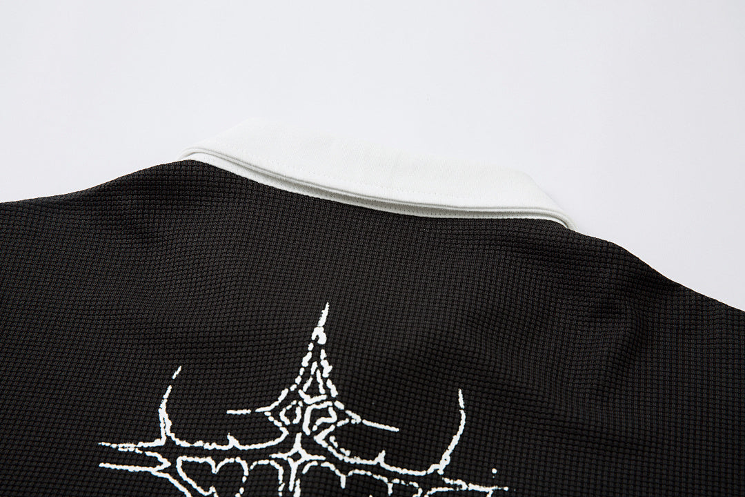 Faux-layered long-sleeve T-shirt