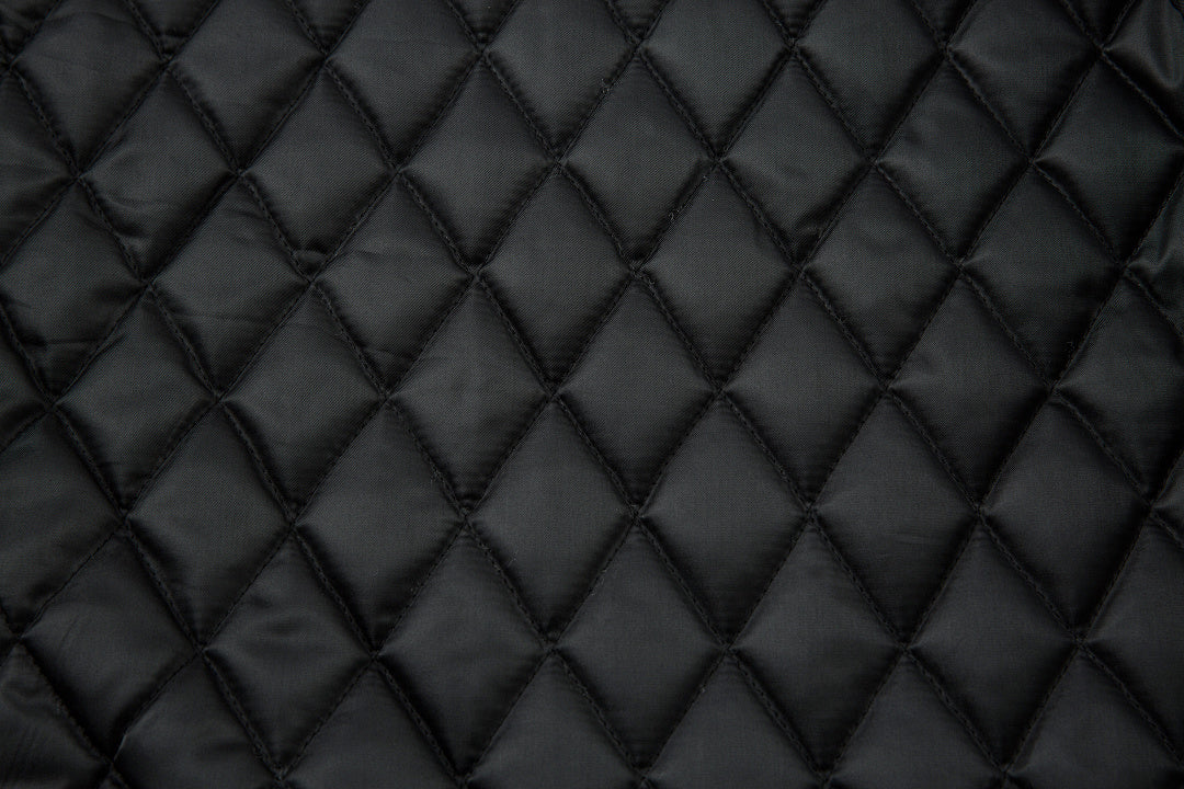 Padded jacket, detachable hood, black.