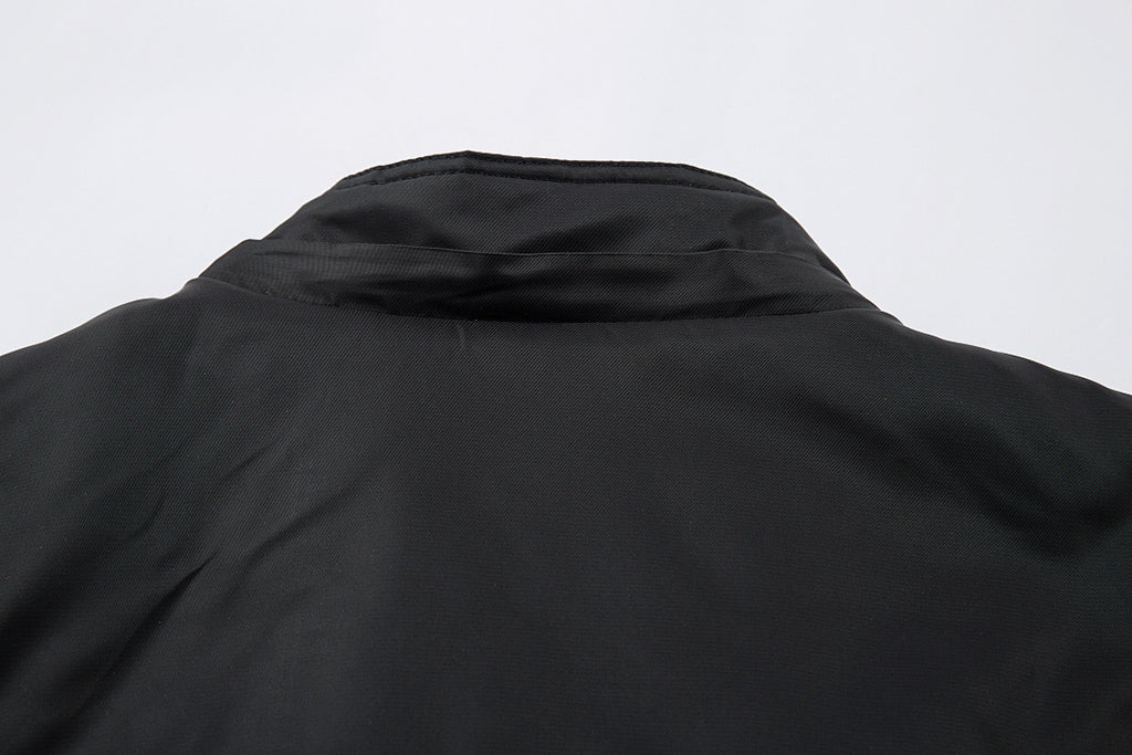 Padded jacket, detachable hood, black.