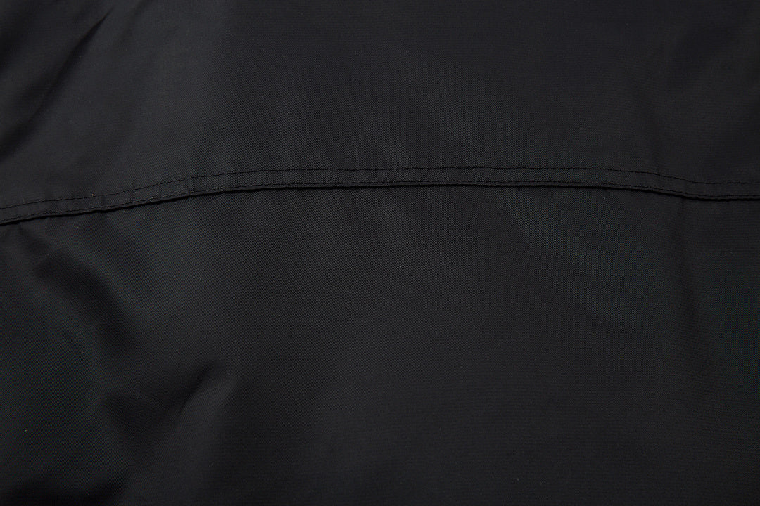 Padded jacket, detachable hood, black.