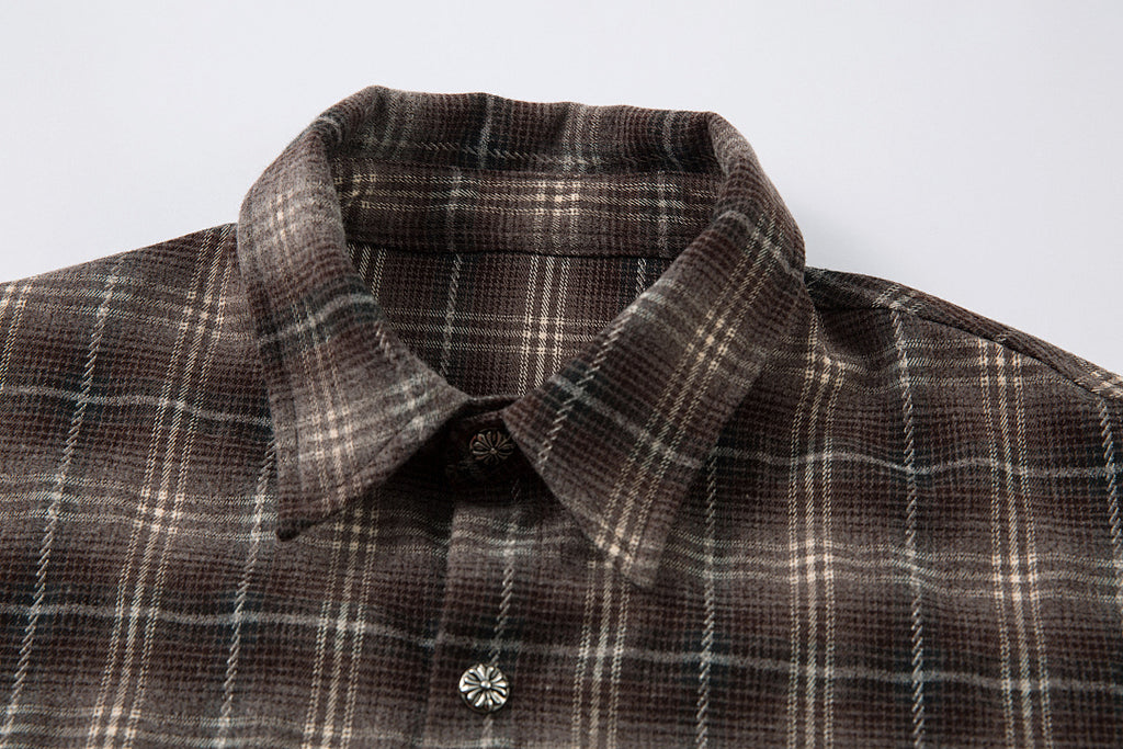 Faux-layered shirt      Brown