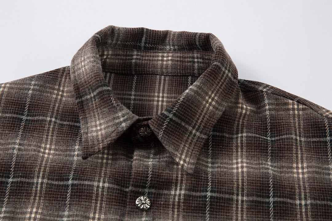 Faux-layered shirt      Brown