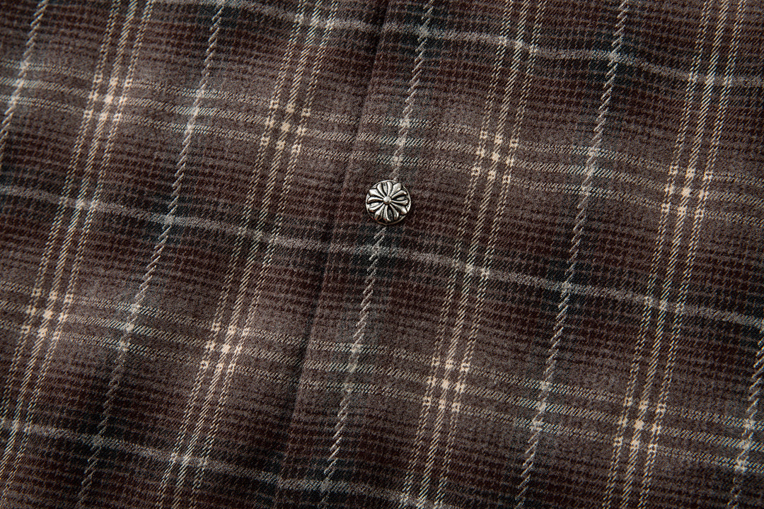Faux-layered shirt      Brown