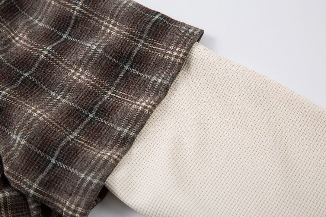Faux-layered shirt      Brown