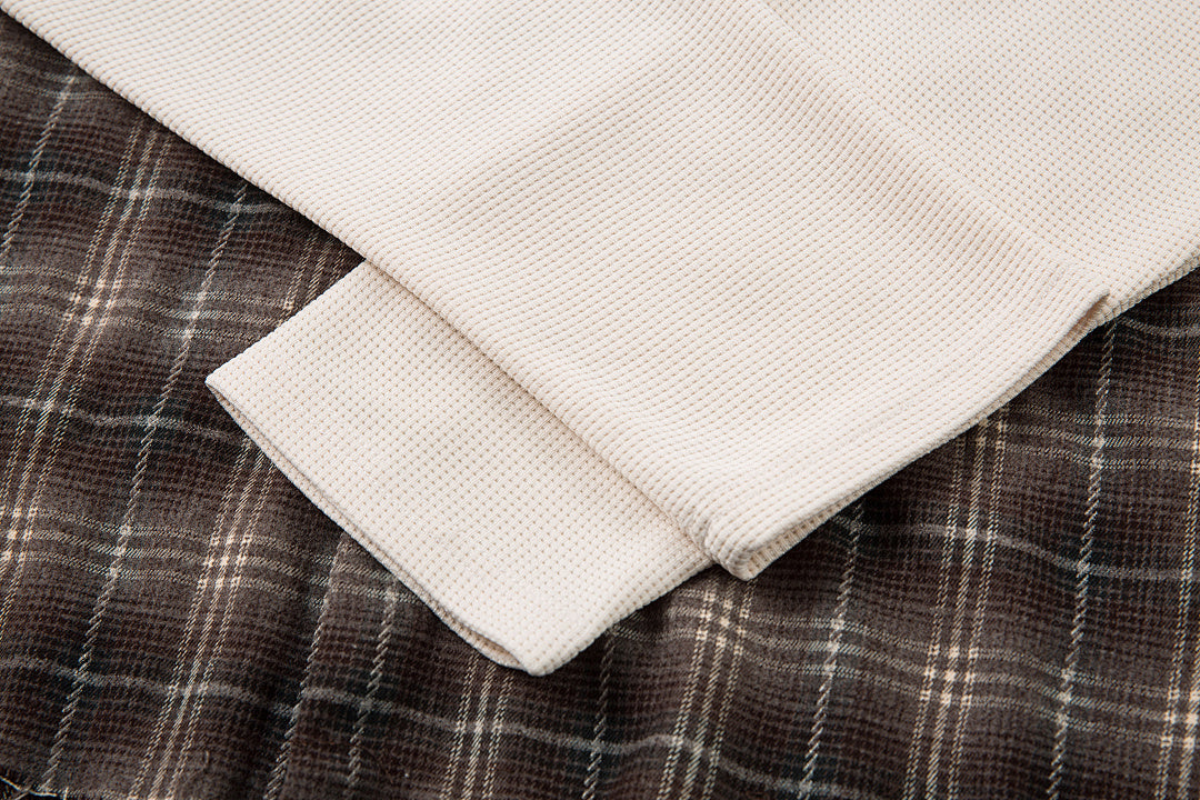 Faux-layered shirt      Brown
