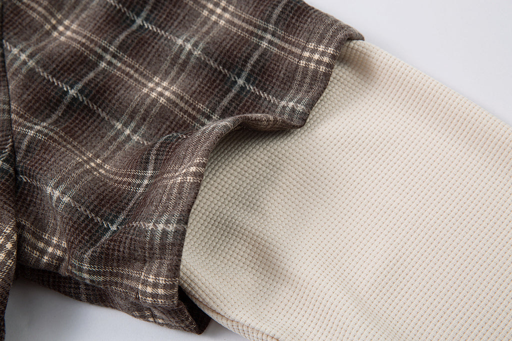 Faux-layered shirt      Brown