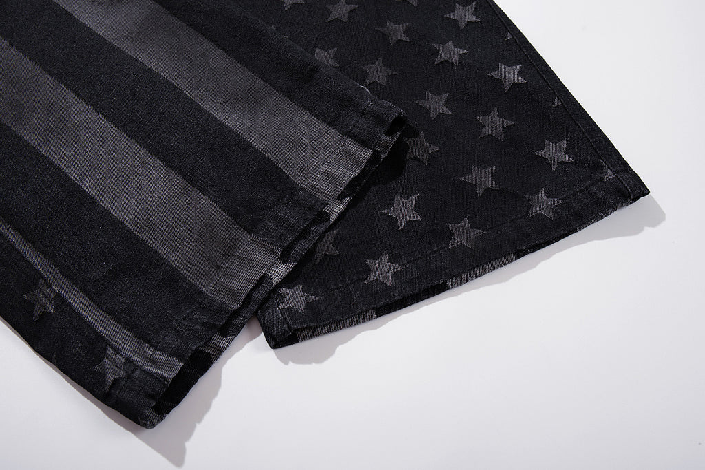 Distressed Denim Jeans, Black
