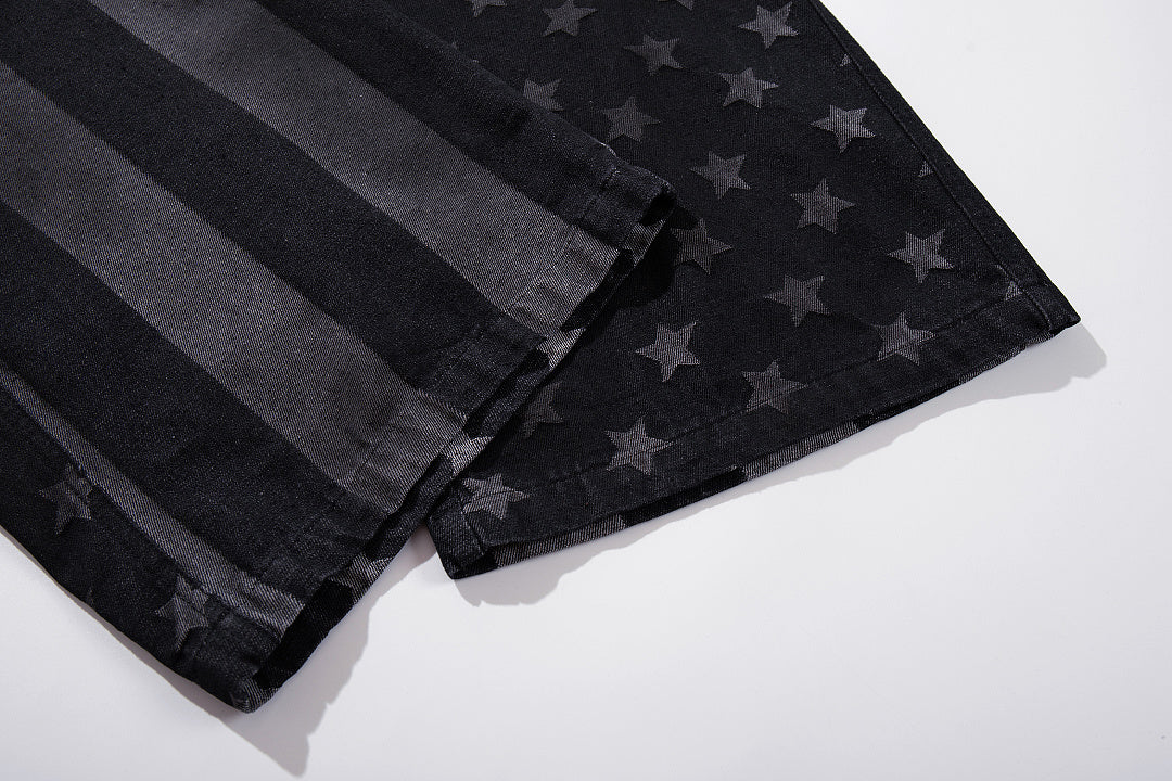 Distressed Denim Jeans, Black