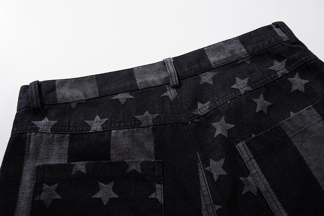 Distressed Denim Jeans, Black