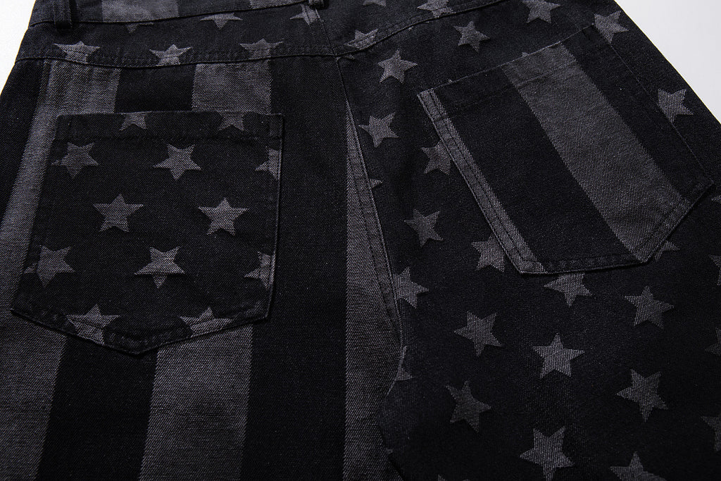 Distressed Denim Jeans, Black
