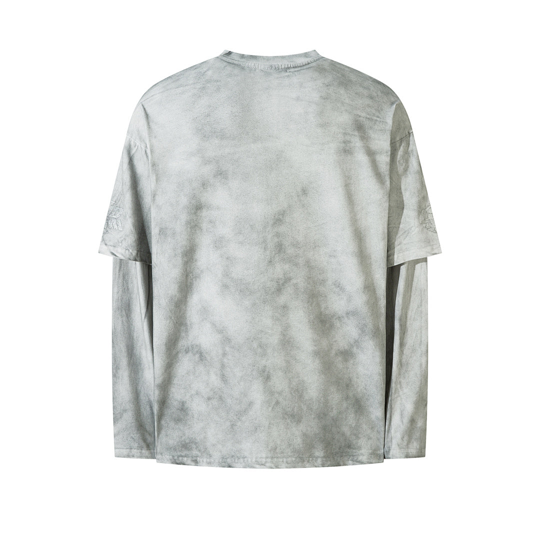 Faux-layered long-sleeve T-shirt
