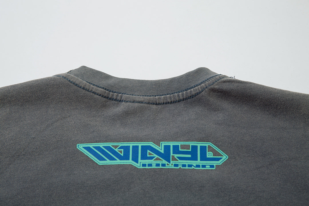 Faux-layered long-sleeve T-shirt