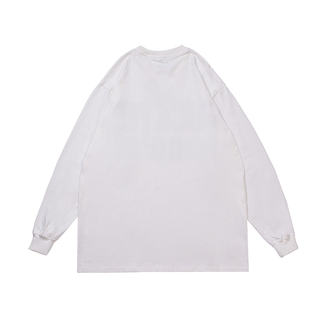 Long-sleeved T-shirt with hot-fix rhinestones