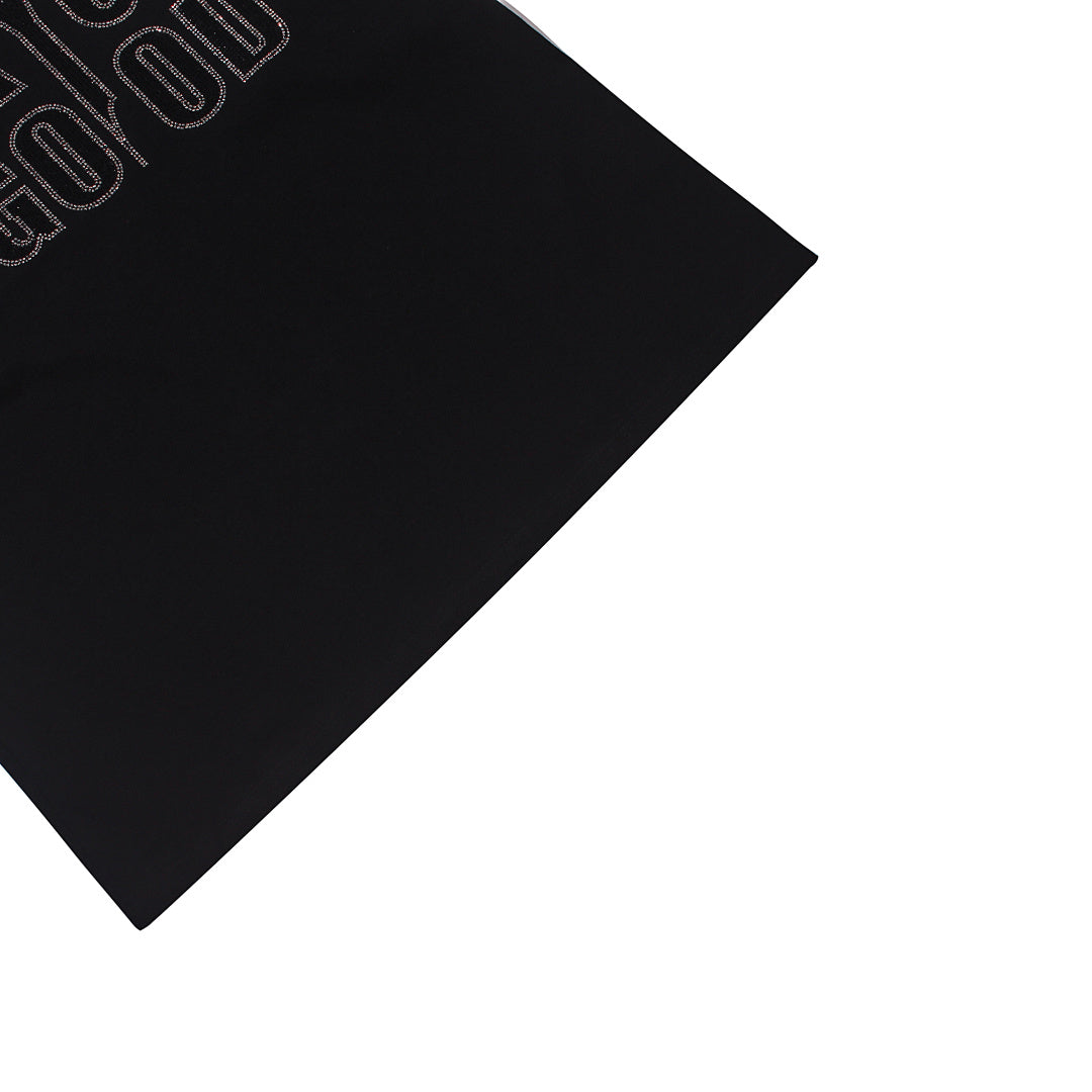Long-sleeved T-shirt with hot-fix rhinestones