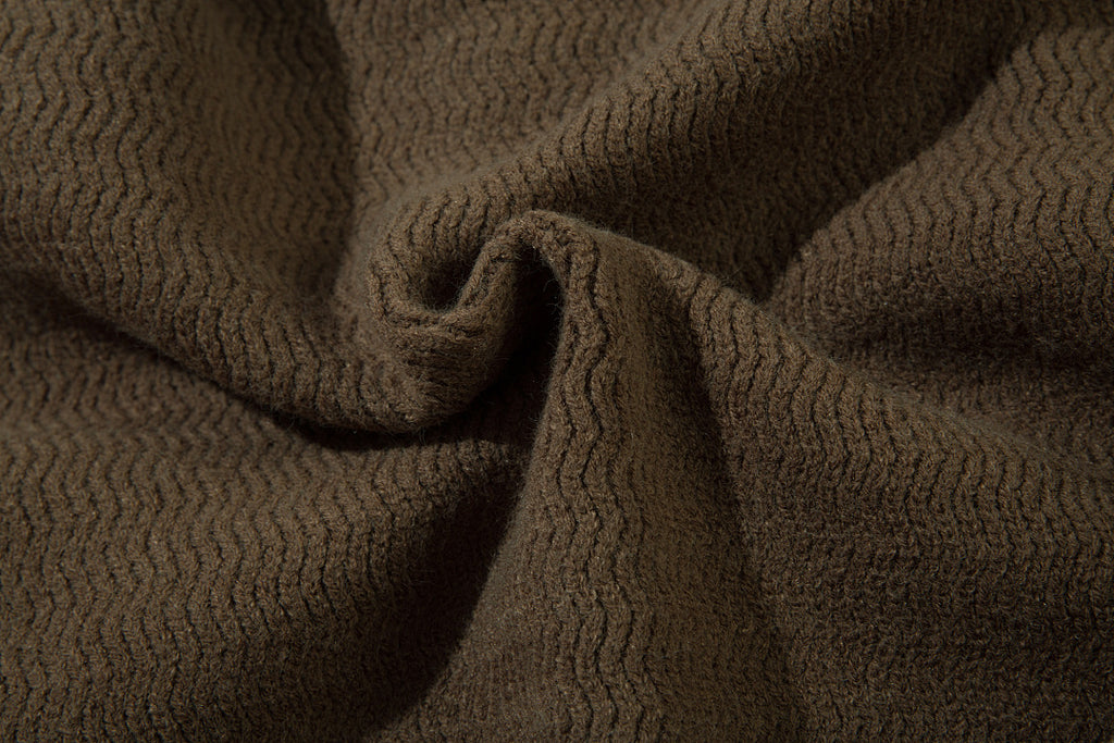Hooded zip-up knit sweater