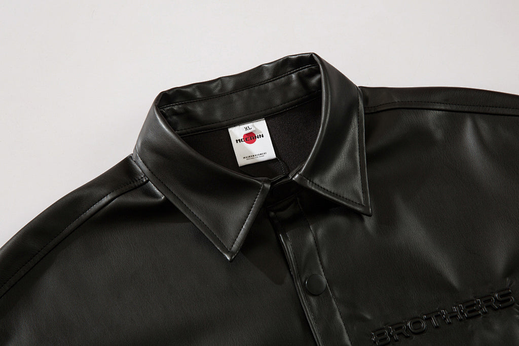 Leather shirt      Black