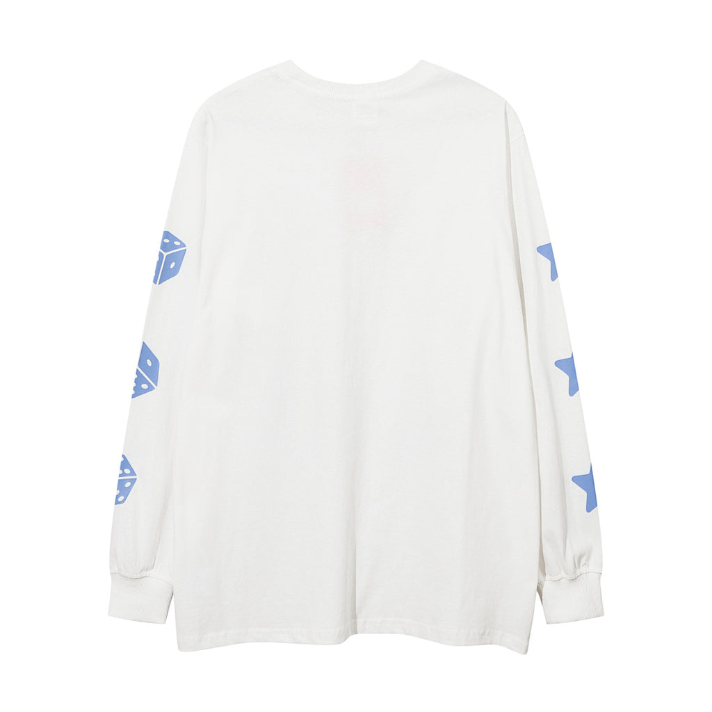 Long-sleeve T-shirt      Blue, White