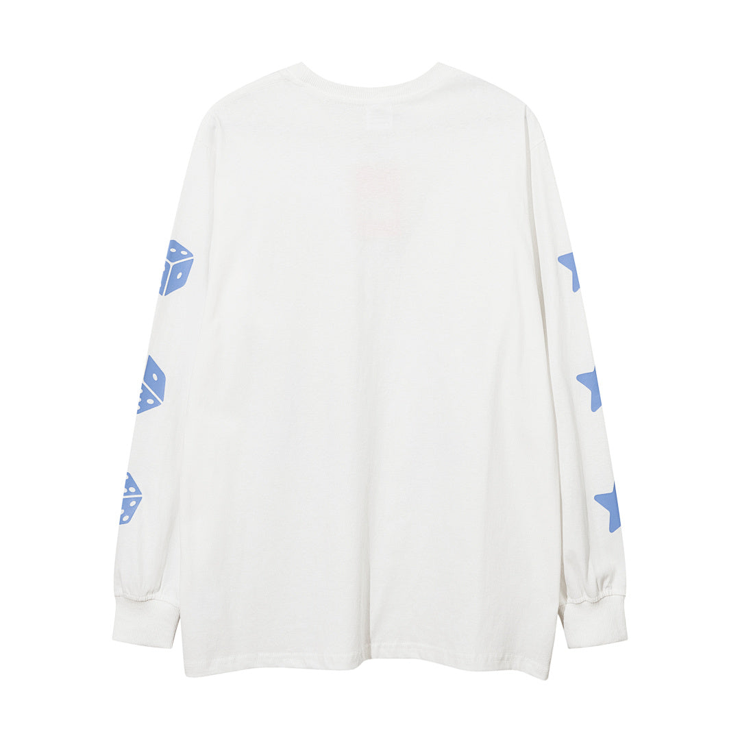 Long-sleeve T-shirt      Blue, White