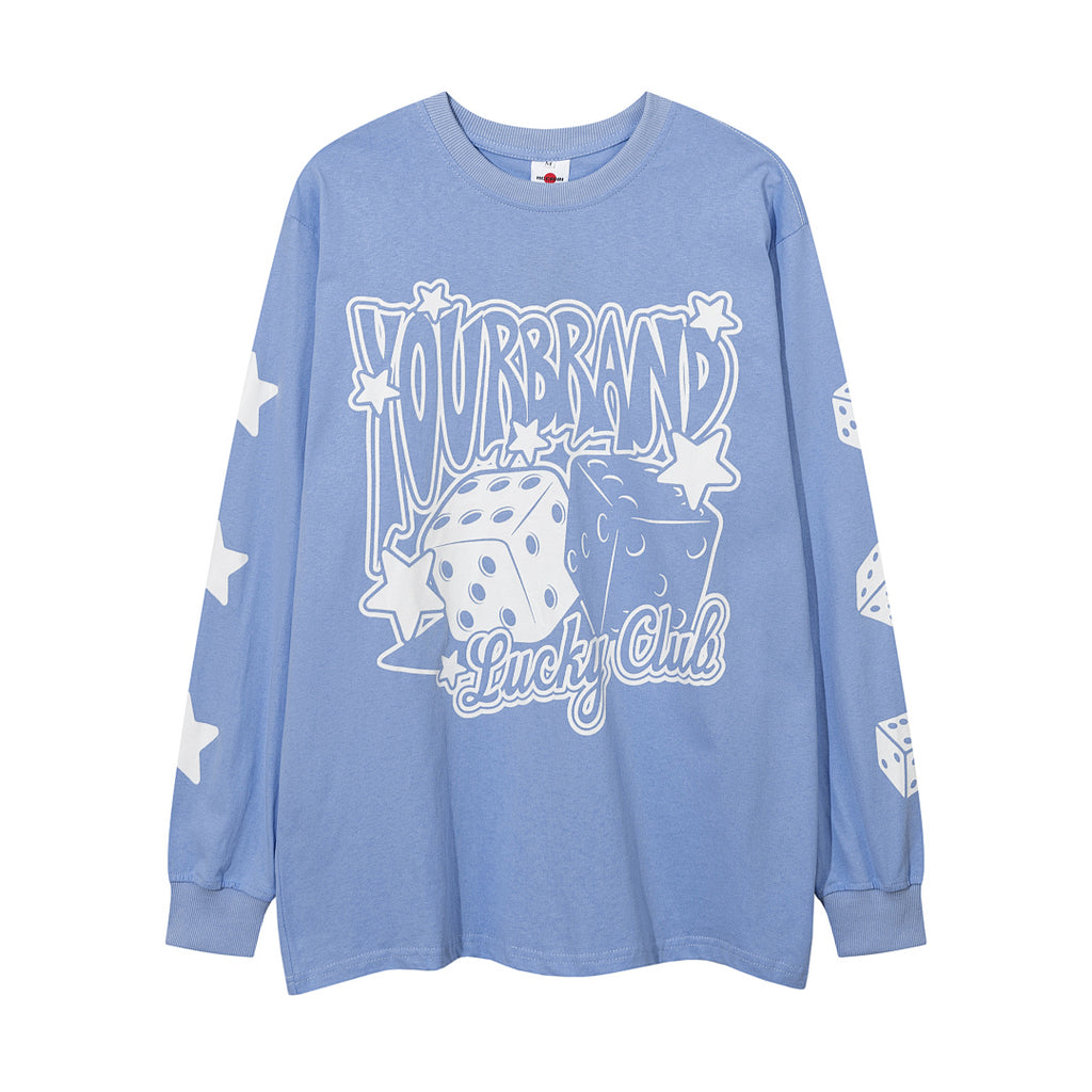 Long-sleeve T-shirt      Blue, White