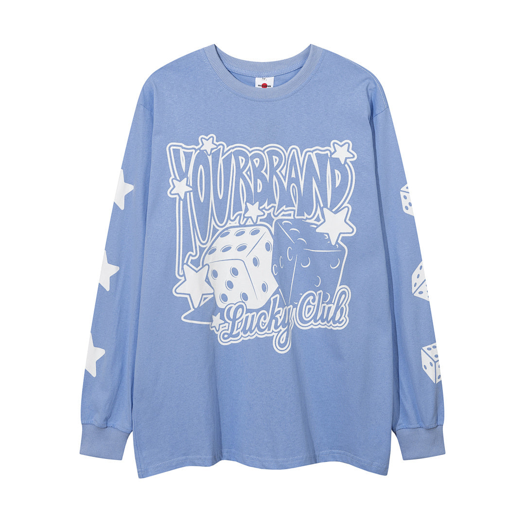 Long-sleeve T-shirt      Blue, White