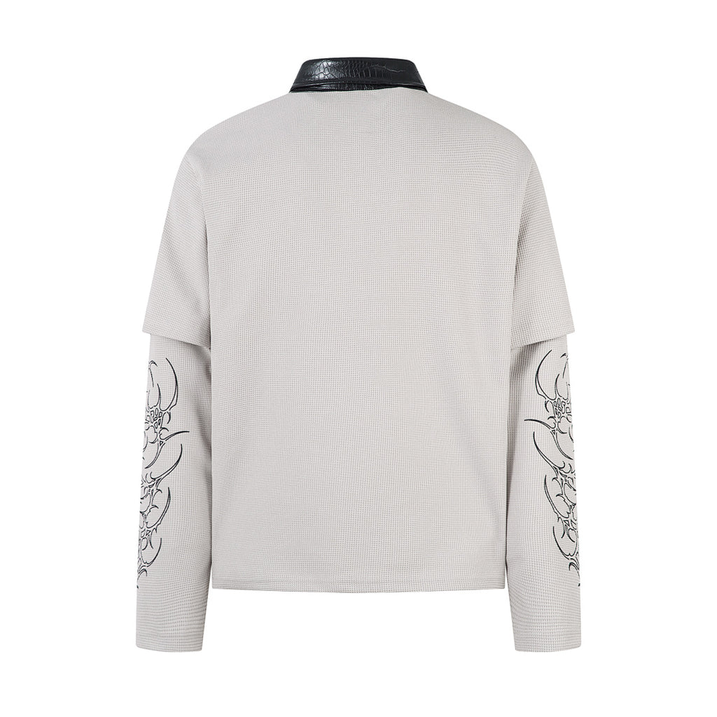 Faux-layered long-sleeve T-shirt